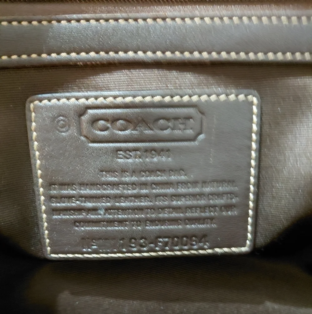 COACH Brown Leather Briefcase Computer Bag Business Travel Tote